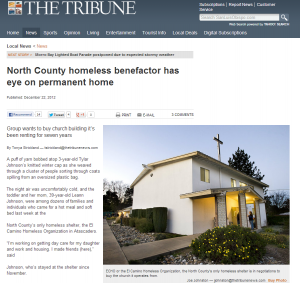 ECHO or the El Camino Homeless Organization, the North County's only homeless shelter is in negotiations to buy the church it operates from.